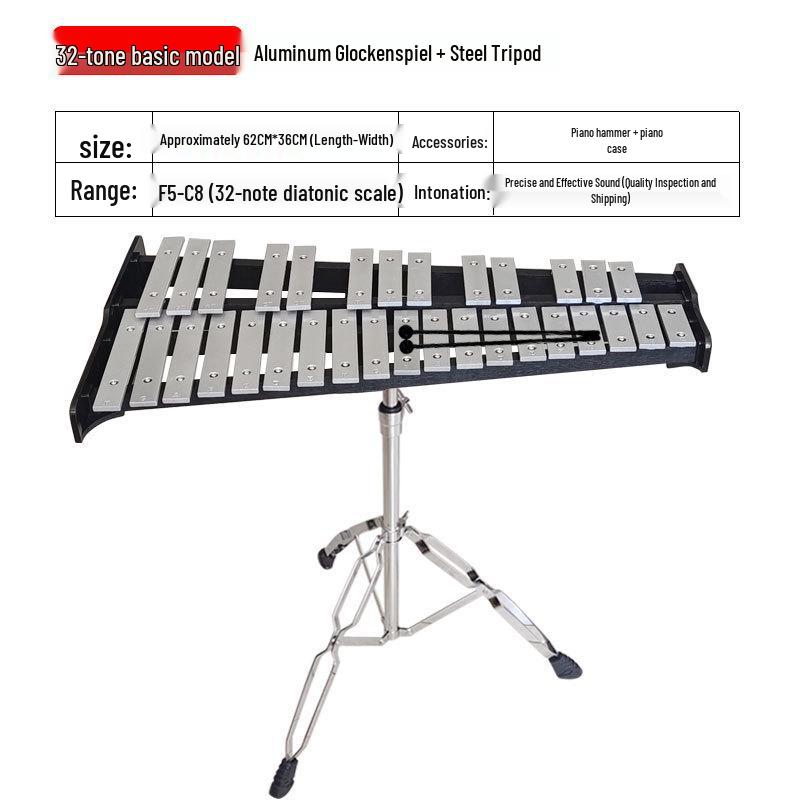 Professional Marimba Rosewood & Aluminum Xylophone, 32-37 Tone Percussion Steel Tongue Drum