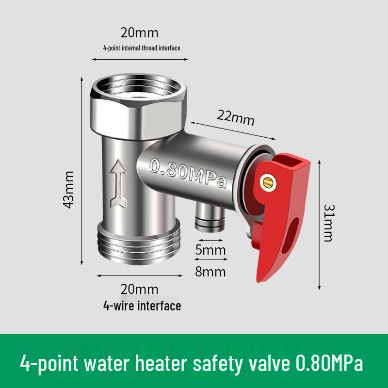 

All-Copper Electric Water Heater Valve Set: Pressure Relief, Reducing, Check, and Exhaust Valves for Midea.