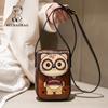 New Versatile and Stylish Phone Bag with Cartoon Contrasting Colors, Simple Single Shoulder Crossbody Bag