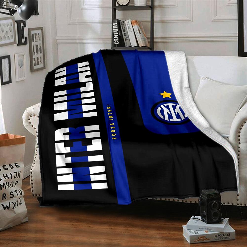 Inter Milan Theme Printed Blanket - Perfect for Couch, Bed, Travel & Outdoor Use | Machine Washable, Cozy & Durable.