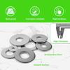 Metal Washers 135 Pieces 304 Stainless Steel 12 Sizes to for Enhanced Stability and Vibration Resistance in Assembly Work
