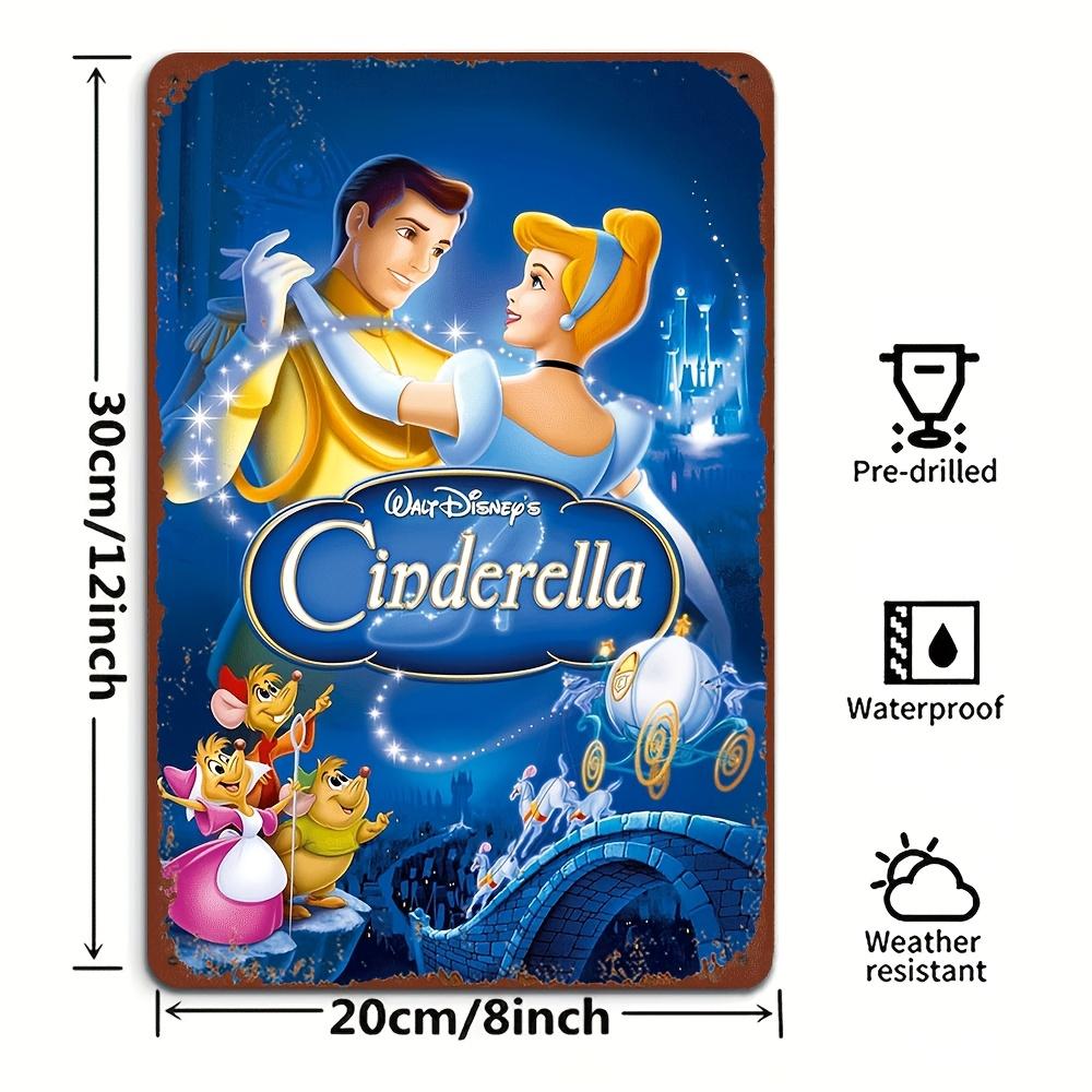Disney 1pc Cinderella & Henry Themed Exquisite Tin Sign, Decor Official Licensed Wall Decoration, Home Decor, Yard Wall Ornament