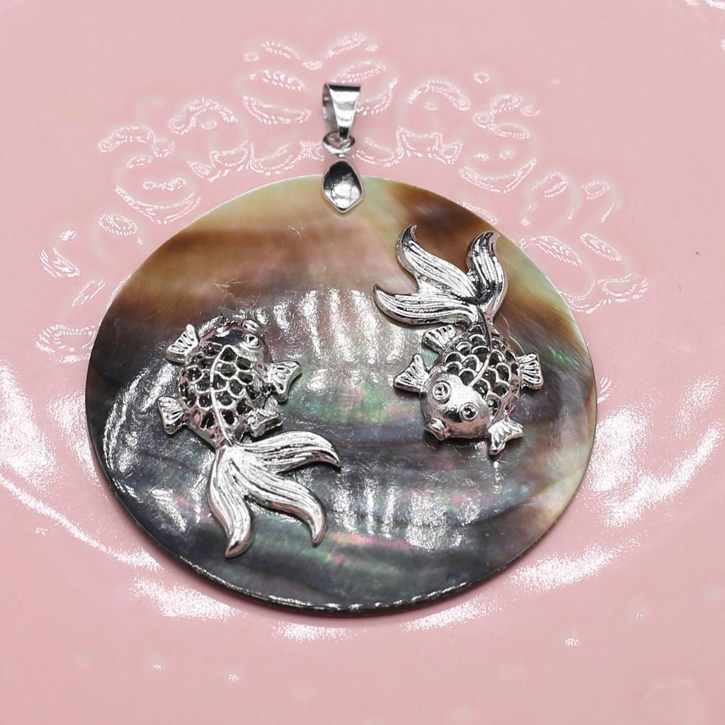 Halskettenanhänger 50mm Natürlich Der Perlmuttmuschel-Anhänger Für Schmuckherstellung DIY Halskettenzubehör