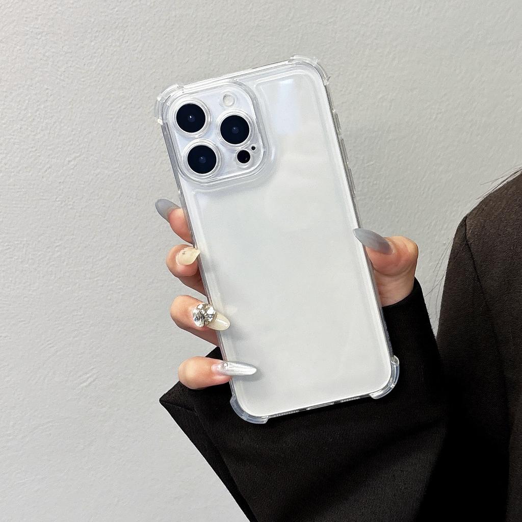 High-end IPhone 16 Four-corner Airbag Anti-fall Case Suitable for Apple 15 Promax Transparent Sperm Hole