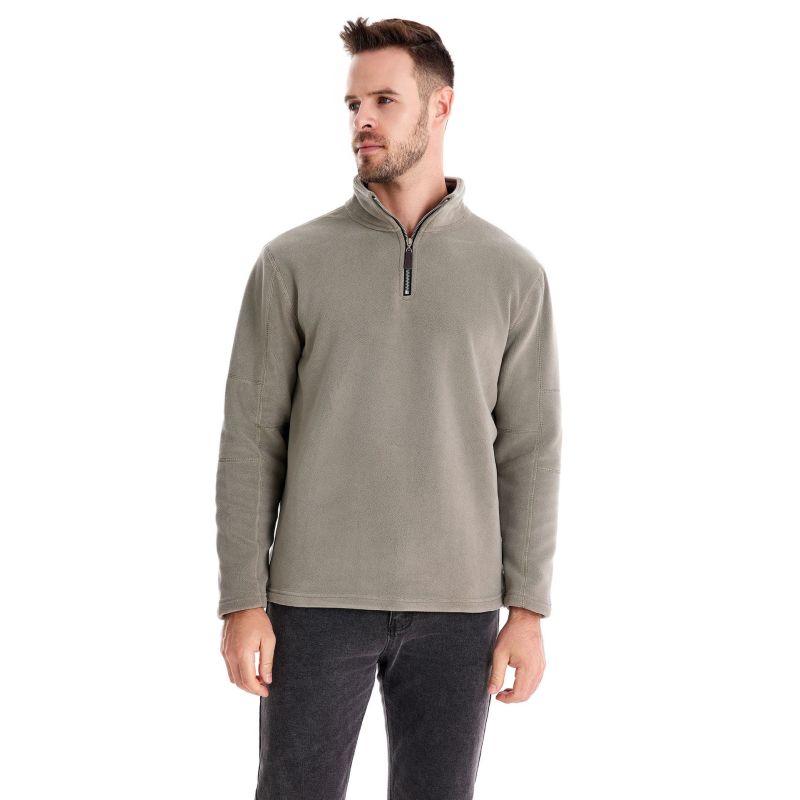 Men's Fall And Winter Stand-up Collar Half-zip Long-sleeved Sweater Casual Solid Color Men's Shaker Tops