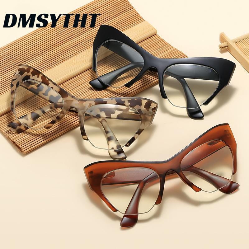 Fashion Large Frame High Definition Reading Presbyopic Glasses Retro Cat Eye Spring Leg Men Women Anti Blue Light Eyeglasses