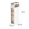 Bathroom Storage Floor Cabinet with Drawers Handles Silent Wheel Space Saving