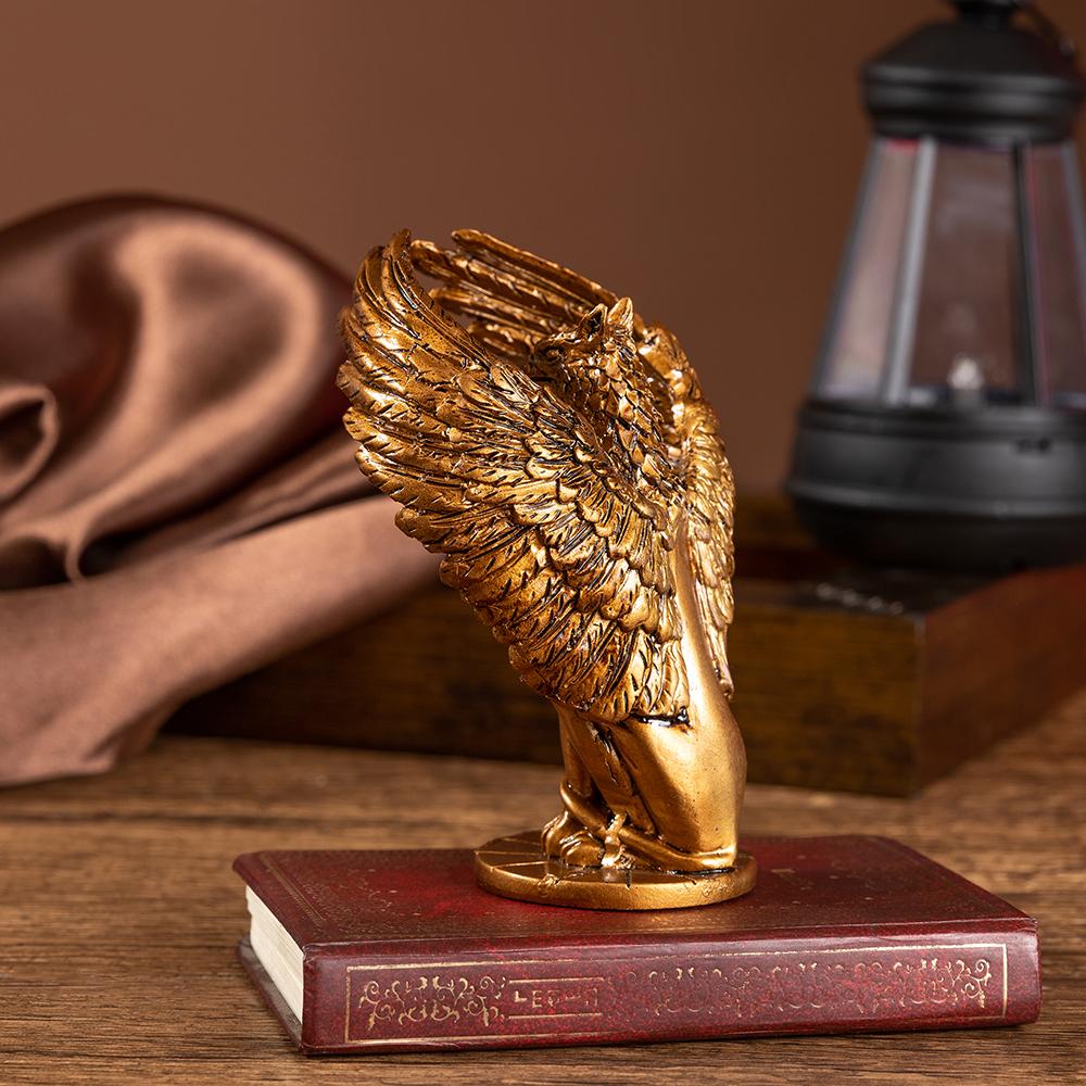 Griffon Pattern Resin Craft Room Decoration Small Statue Ornaments Desktop Decorations Christmas and Halloween Gifts