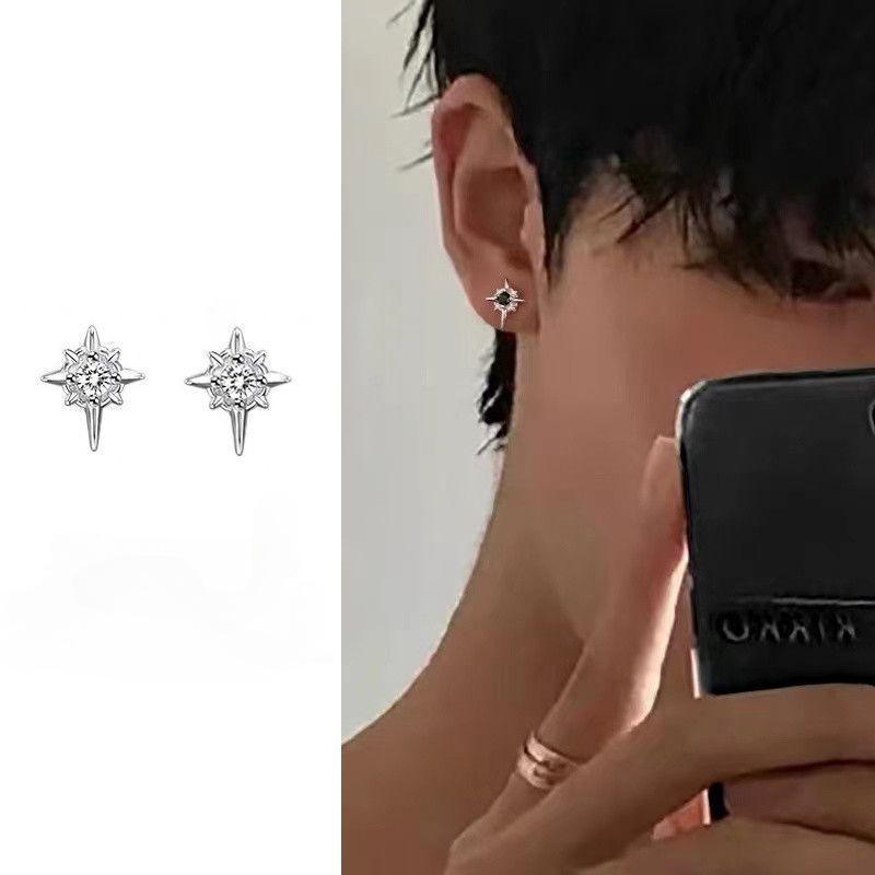 Polaris Magnetic Stud Earrings: No-Piercing, Unisex Hip Hop Ear Clips, Trendy Jewelry for Men & Women
