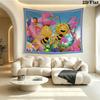 Maya the Bee Tapestry, Cartoon La Abeja Maya & Friends Honeycomb Print Wall Hanging for Kids Bedroom Home Decor