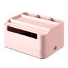 Tissue Box Holder with Storage Multi-function Remote Control Desk Storage Box