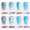 8Pcs Aurora Gradient Nail Brush Set, DIY Manicure Pens for Nails Design and Various Nail Art Techniques