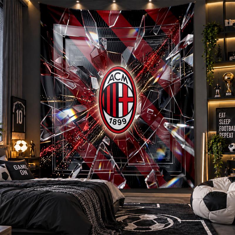 Wall Hanging Tapestry AC Milan Print Cloth for Living Room Bedroom Home Decor