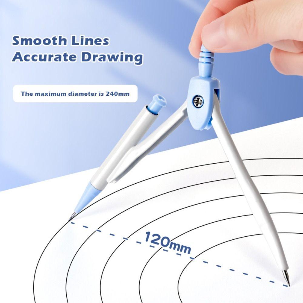 8PCS/Set Plastic Ruler Compasses Set Eraser Straight Ruler Measuring Ruler Transparent Set Square Drawing Tool School Office