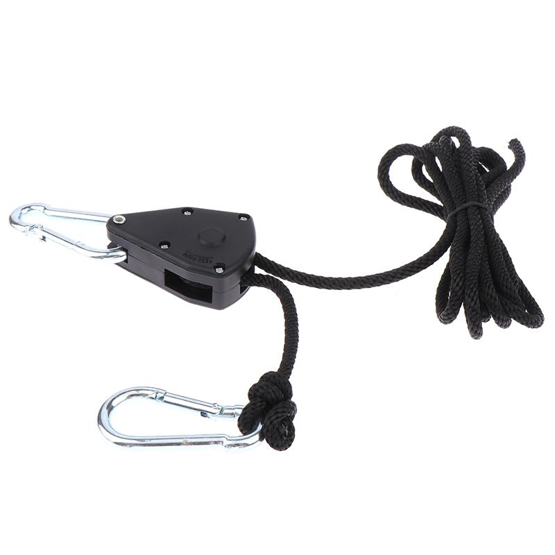 1/8 2M Adjustable 8Inch Lanyard Hanging For Tent Fan Grow Plant Lamp Pulley Ropes Pulley Lifting Pulley Hook