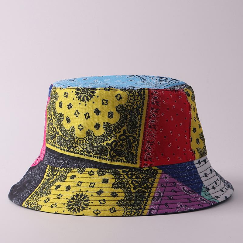 Digital printing small edge bucket hat spring and summer double-sided can wear outdoor sunshade basin hat spot