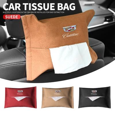 Cvbhty1 Suede Car Hidden Tissue Holder Box For Emblem ESCALADE ATS BLS CT4 CT6 SRX STS XT4 XT5 SLR XT6 XTS Accessories