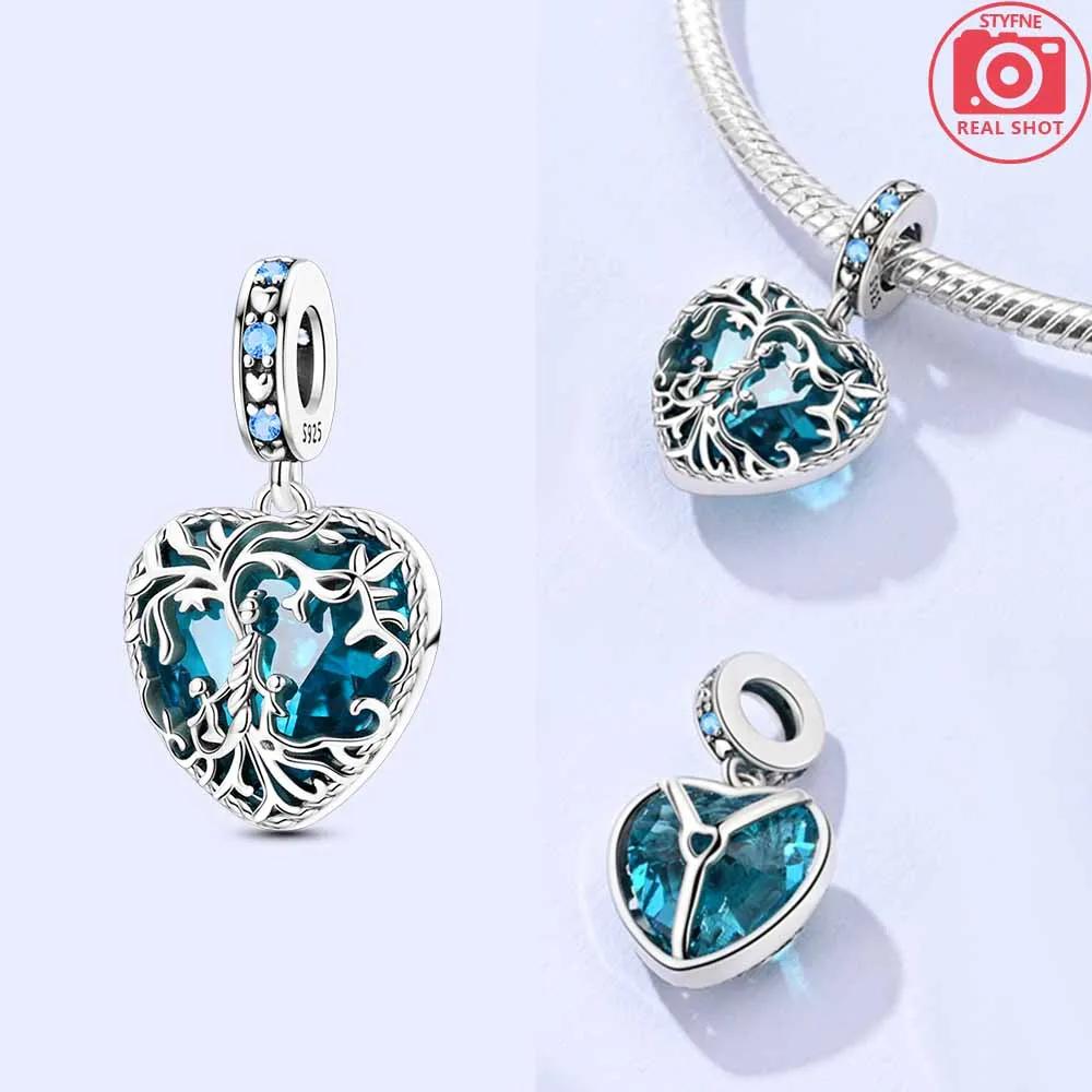 

Pink Heart Zircon Hug Mother Son Tree Oflife Beads Fitoriginal Copper Bracelet Diy Mother S Day Gift Jewelry