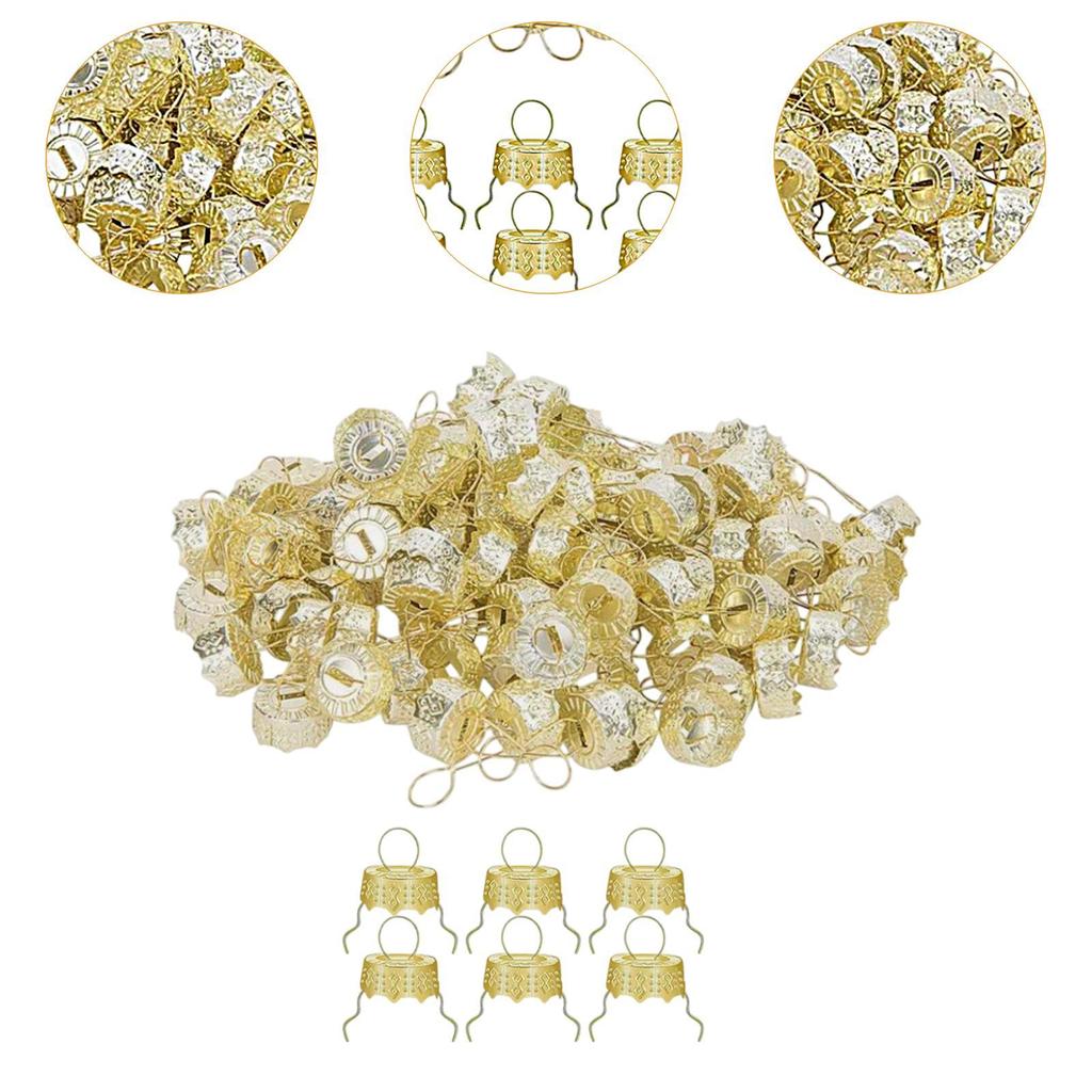 DIY Round Christmas Ornament Tops Caps Gold Hanger Accessories Ball Cover for Elegant Xmas Party Decor