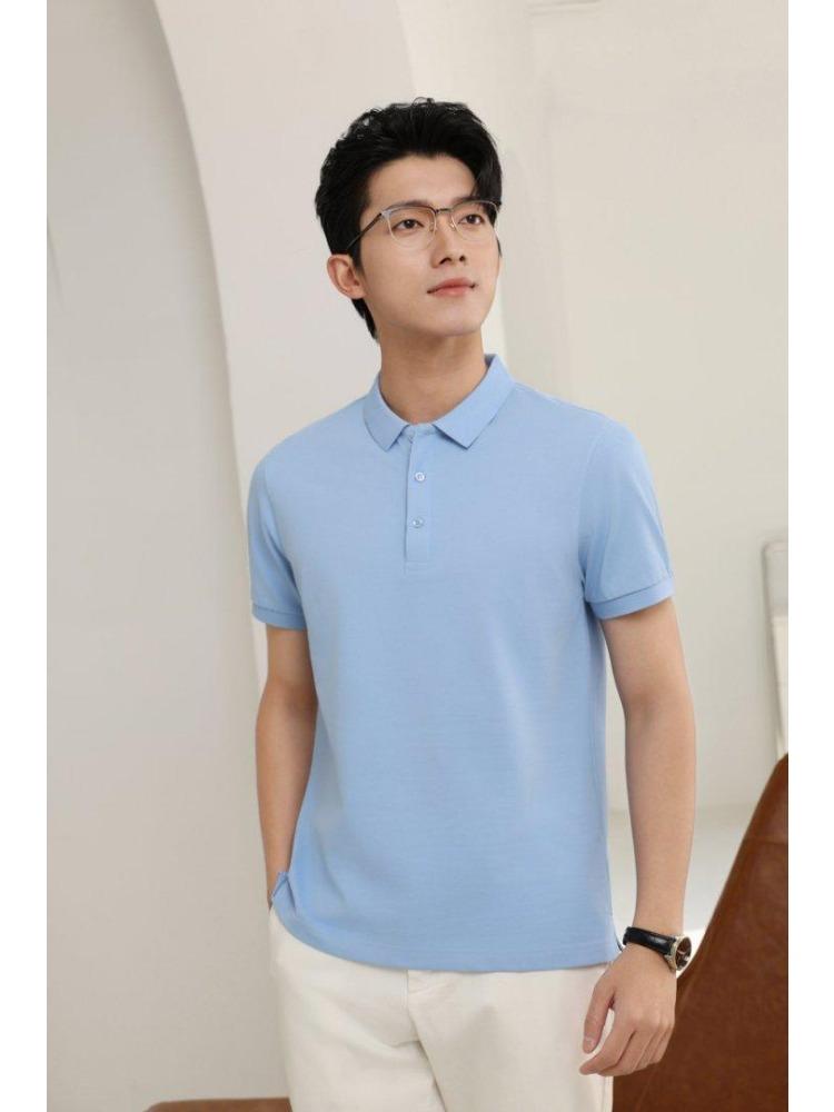 Summer Men's and Women's Lapel Short Sleeve Solid Color T-Shirt YG-688