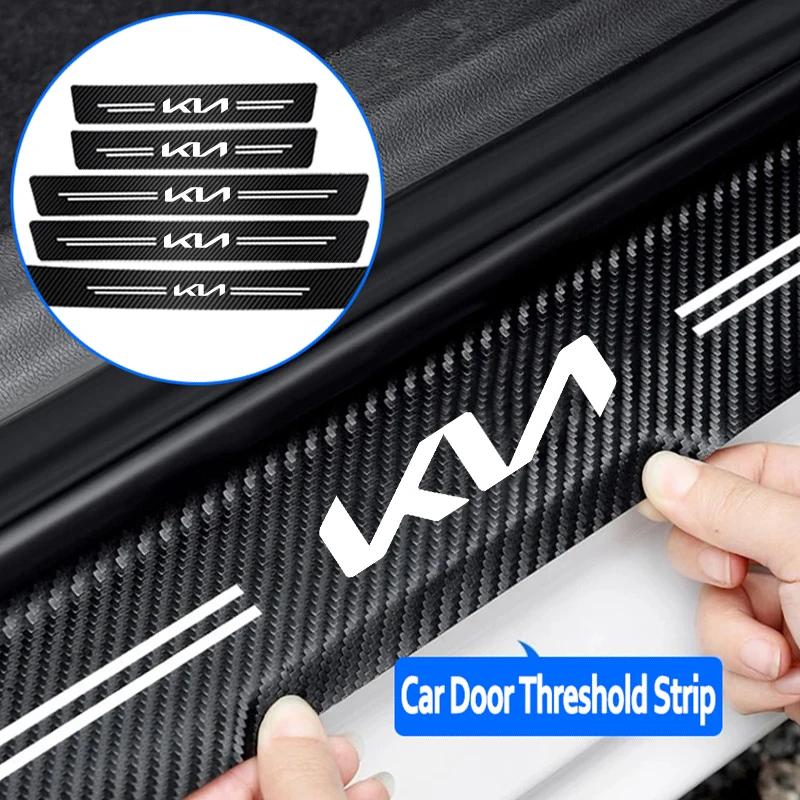 Car Threshold Strip Carbon Fiber Sticker Accessories For New Kia Sportage Ceed Picanto Rio ProCeed 5 3 4 K7 K5 K3 Ray Sorento rtzup33