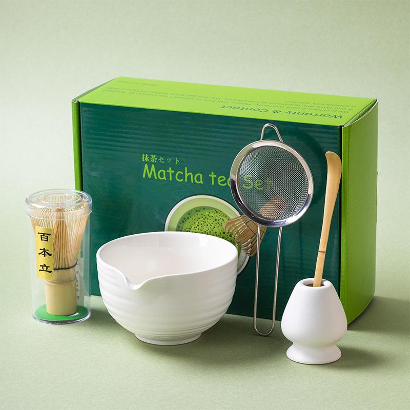 Matcha Whisk Set, 8Pcs Floral Ceramic Matcha Set Matcha Thoughtful Matcha Whisk Gift for Matcha Lover