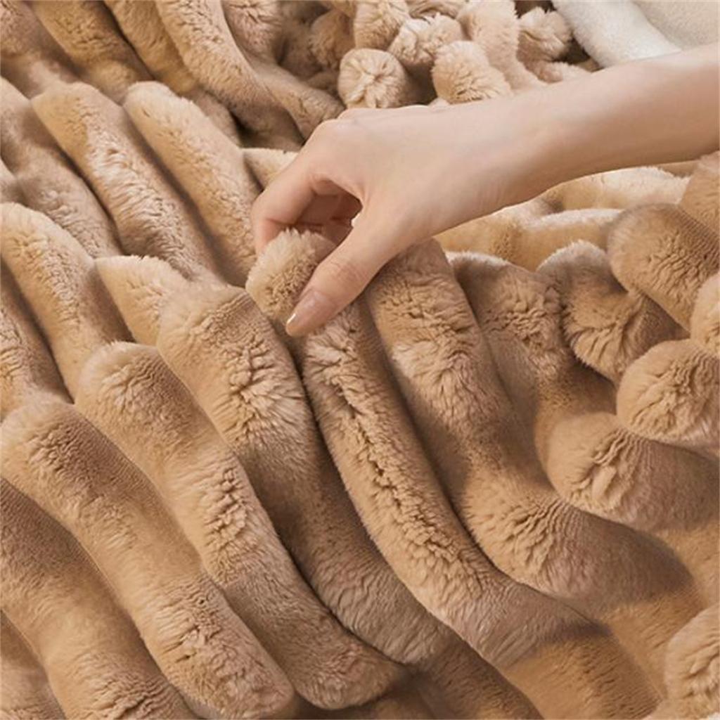 Plush Double Layer Fleece Throw Blanket Soft Warm Cozy Lightweight 150x200cm Suitable for Home Office Travel Use