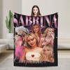 Sabrina diva pop Cantante americana Sabrina Carpenter Morbida Coperta Ufficio Peluche Coperta da Lancio Flanella Copriletto Copri Divano Letto