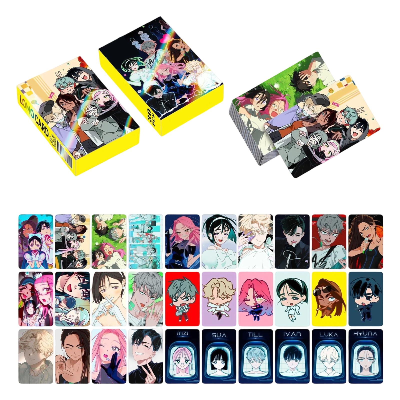

Double-Sided Collectible Card Set 30 Pieces LOMO Style with Storage Box High Definition Printed Small Cards and Bookmarks жовтий