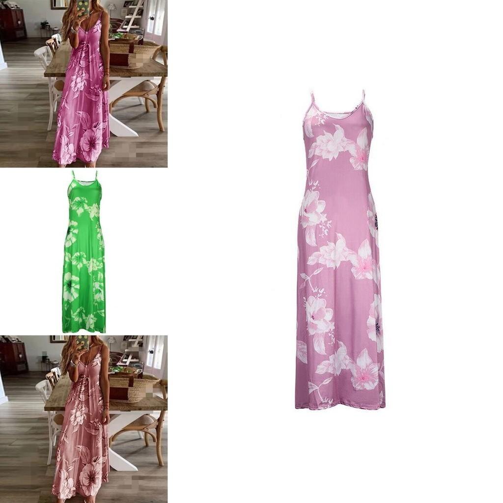 Women's Oversized Floral Printed Sleeveless Maxi Dress For Summer Holidays