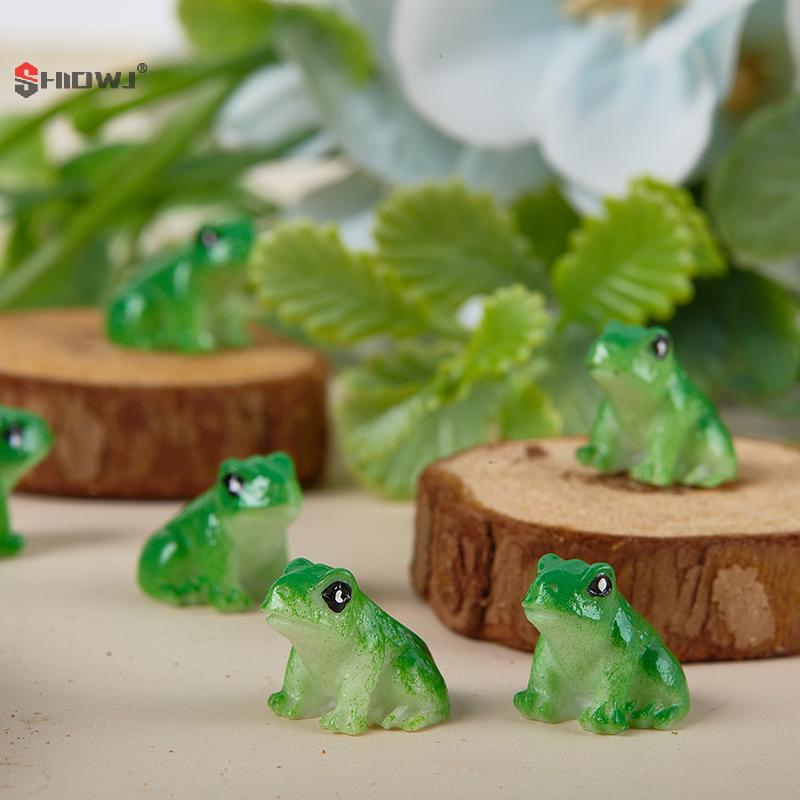 5/10Pcs Resin Mini Frogs Miniatures Tiny Figurines Fairy Garden Ornament Micro Landscape Resin Crafts DIY Craft Decoration