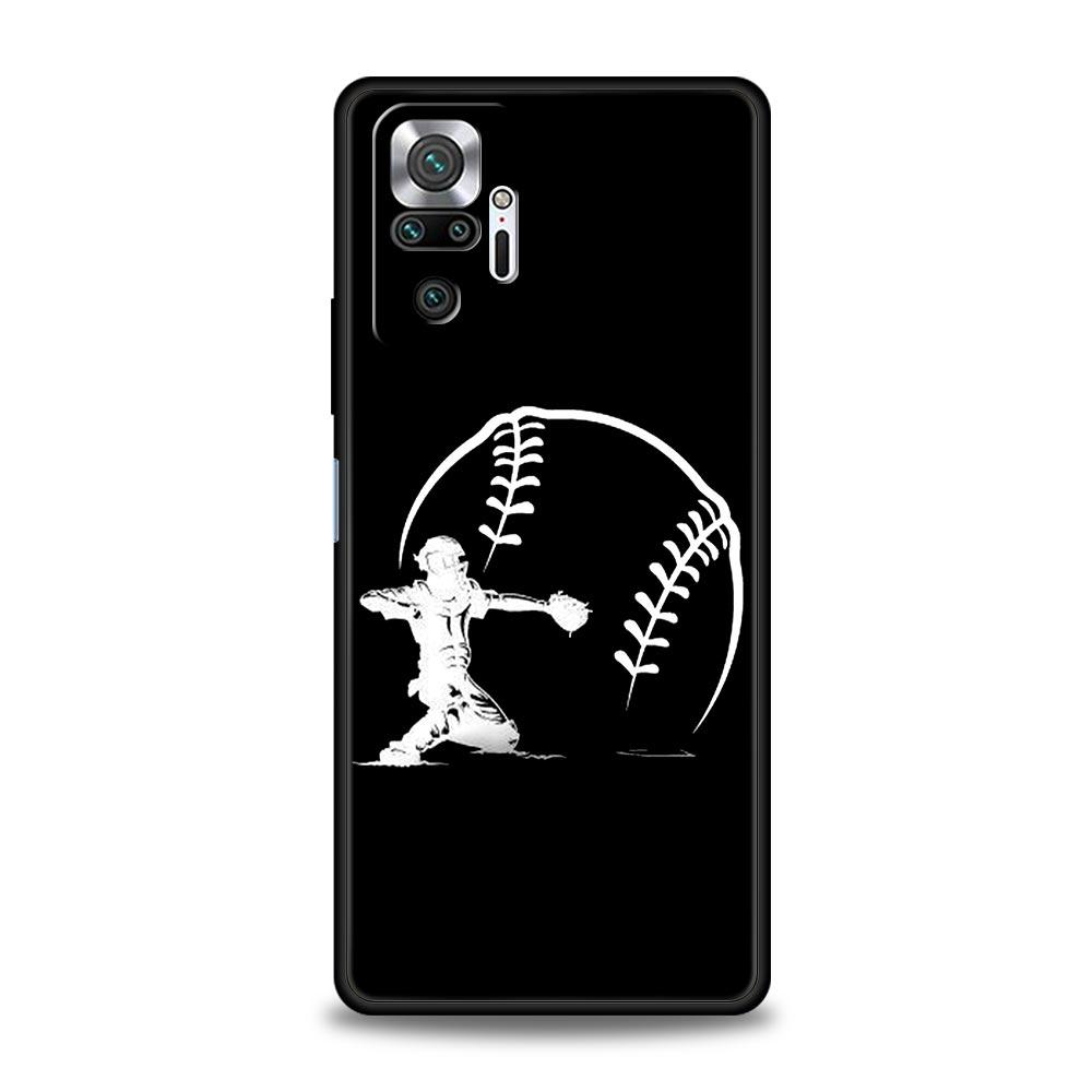 Baseball Phone Case For Xiaomi Redmi Note 14 13 5G 10 11 12 Pro Plus 4G 14C 13C 12C 10C Black Cover