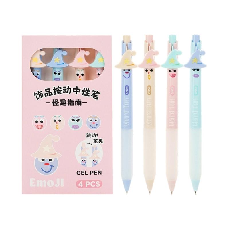 

4PCS Noise Free Retractable Gel Pen Fast Dry Ink Non Smudge Writing Pen Comfortable Handle For Students Professional
