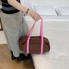 2026 Korean Style Large Capacity Color Block Casual Shoulder Bag