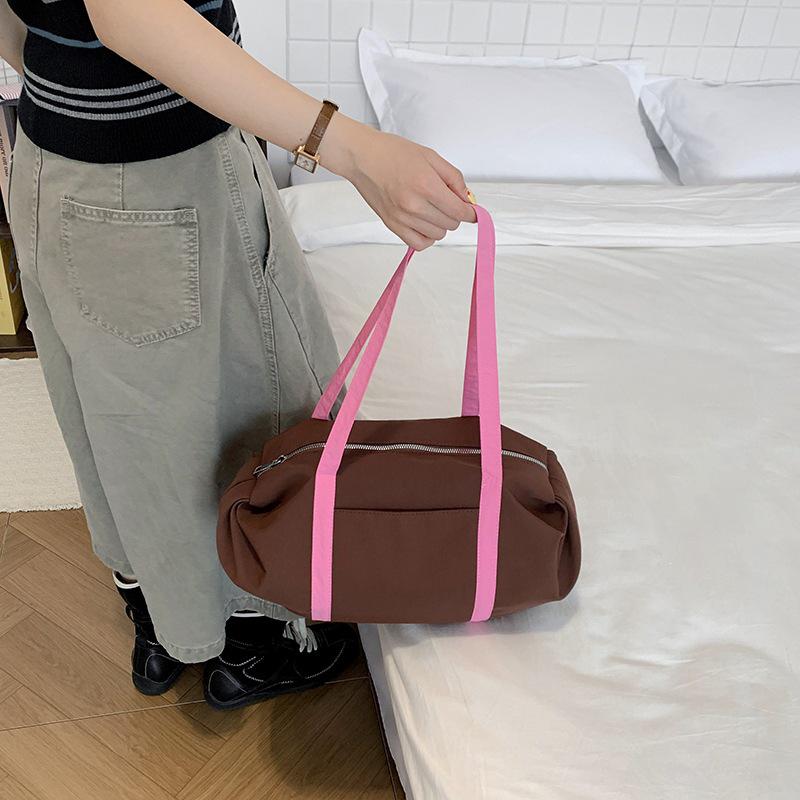 2026 Korean Style Large Capacity Color Block Casual Shoulder Bag