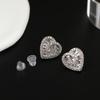 Sweet Lady Love Heart Stud Earrings With Brilliant Cubic Zirconia  Engagement Accessories Bridal Wedding Jewelry Gift