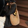 Women Knitting Shoulder Bag Hollow Out Beach Bag Large Capacity Aesthetic Tote Handbag Ladies Daily Handbag CLE