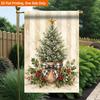 2D Flat - 2D Flat Printing Garden Flag 1pc, Beautiful Christmas Tree Arrangement Durable Single-Sided Print Yard Flag, Garden & Home Holiday Decoratio