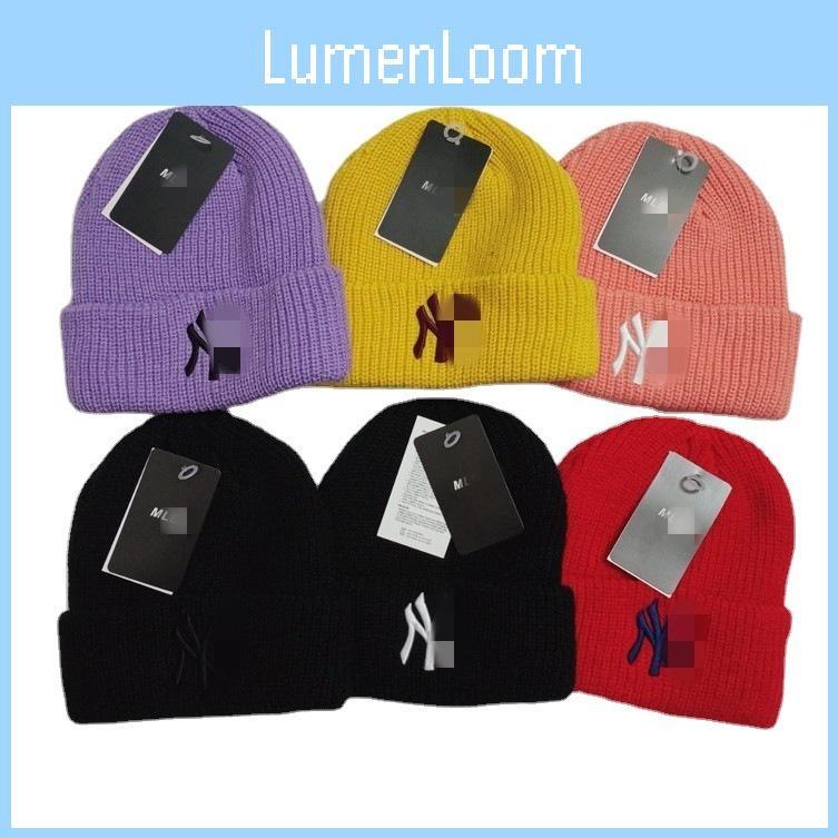 Girl Knitted Embroidery Cap Black Hat No Brim Warm Beanie Winter Wear Casual