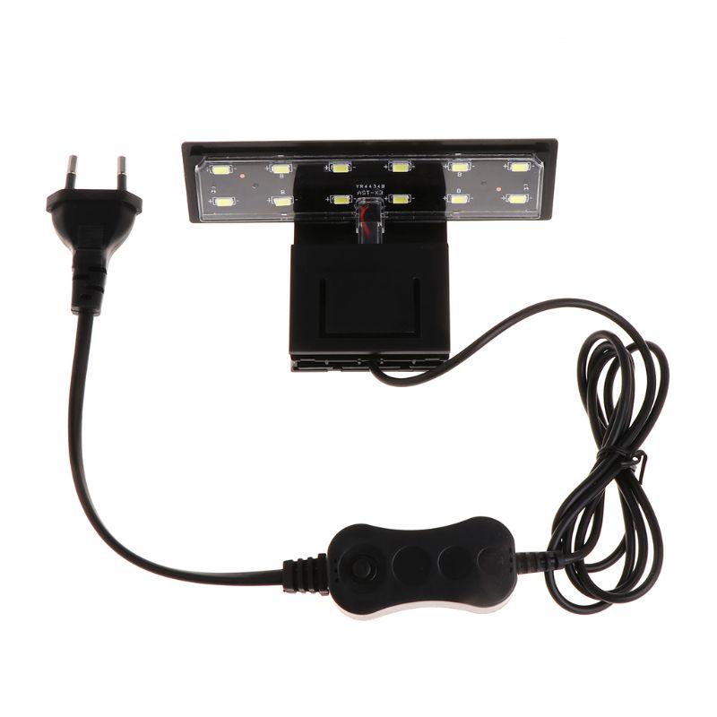 

Top Quality 12 LED Aquarium Fish Tank Clamp Clip Water Plant Grow White Color Lighting EU jun9 чёрный