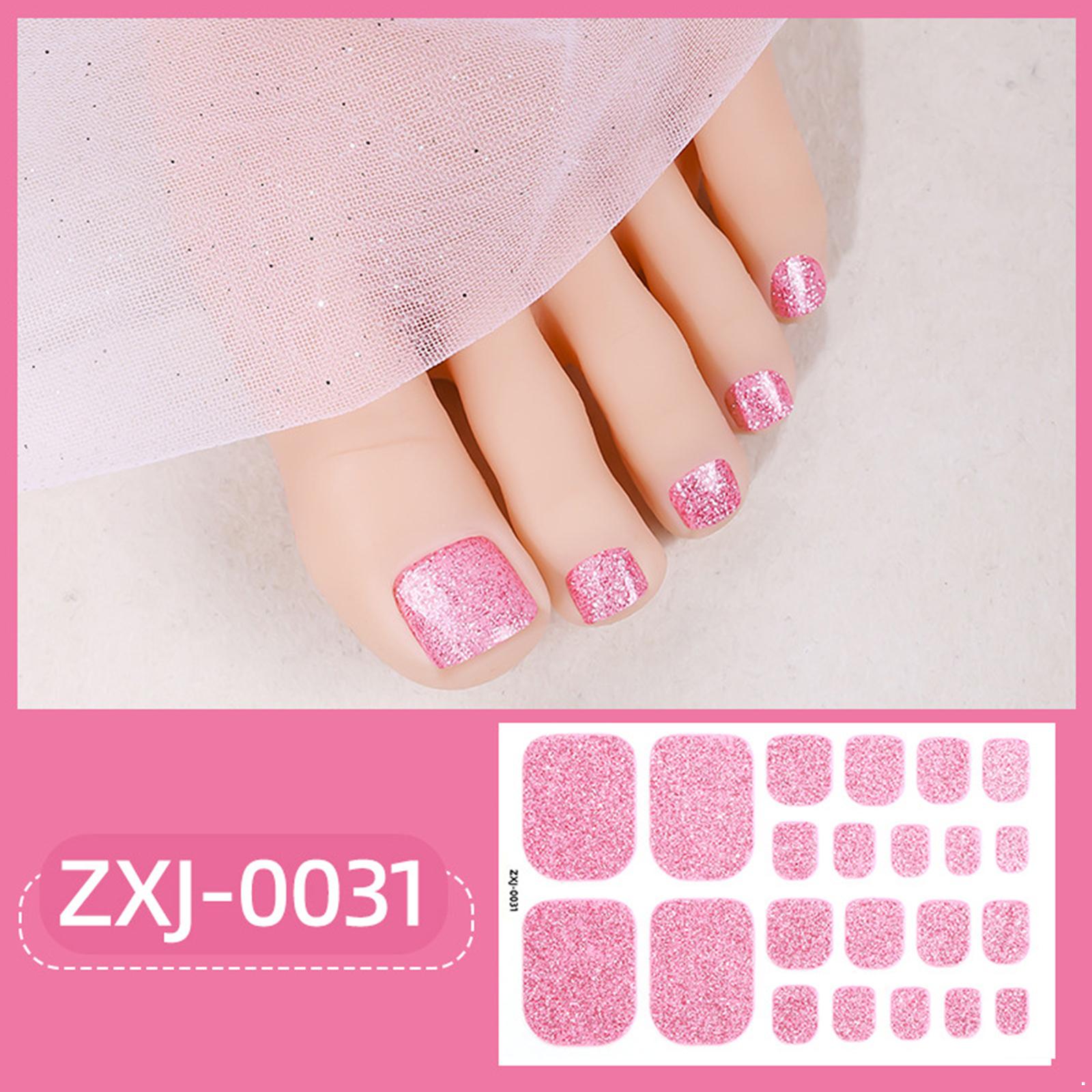 

10Pcs Waterproof Toe Nail Stickers for Women Girls Reusable Self Stick Polish Strips with Nail File Manicure Kit Solid Color Long Lasting Nail Art Acc One Size
