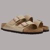 Birkenstock Leather Breathable Slide Sandals Unisex Sandals Light-Brown 0352203