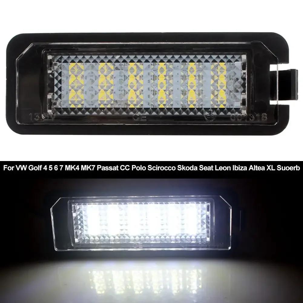 1/2PCS LED Number License Plate Lights Assembly With Canbus For VW Passat B6 CC Eos Golf 4 5 6 7 MK7 Polo Superb Seat Leon Altea