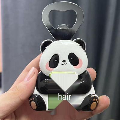 Cartoon Panda 3D Mahjong Magnet: Souvenir & Bottle Opener