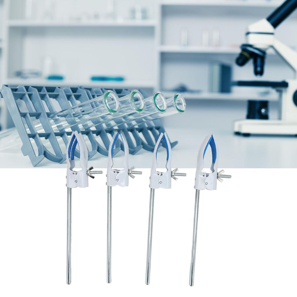 4pcs Lab Clamp 4 Prong with Rubber Coating Professional  Stainless Steel Lab Stand Clamp fo