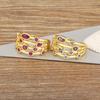 Nidin Four Layers Exquisite Simple Design Zircon Rose Red/Purple Color Open Rings Adjustable For Woman Wedding Party Luxury Gift
