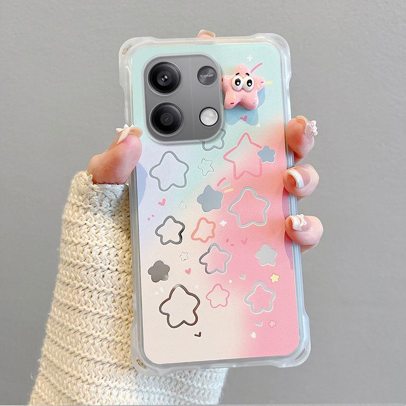 KEYSION Crossbody Strap Phone Case for Redmi Note 13 Pro 4G 5G Cute Cartoon Long Lanyard Mirror Shockproof Cover for POCO X6 M6 Pro 4G