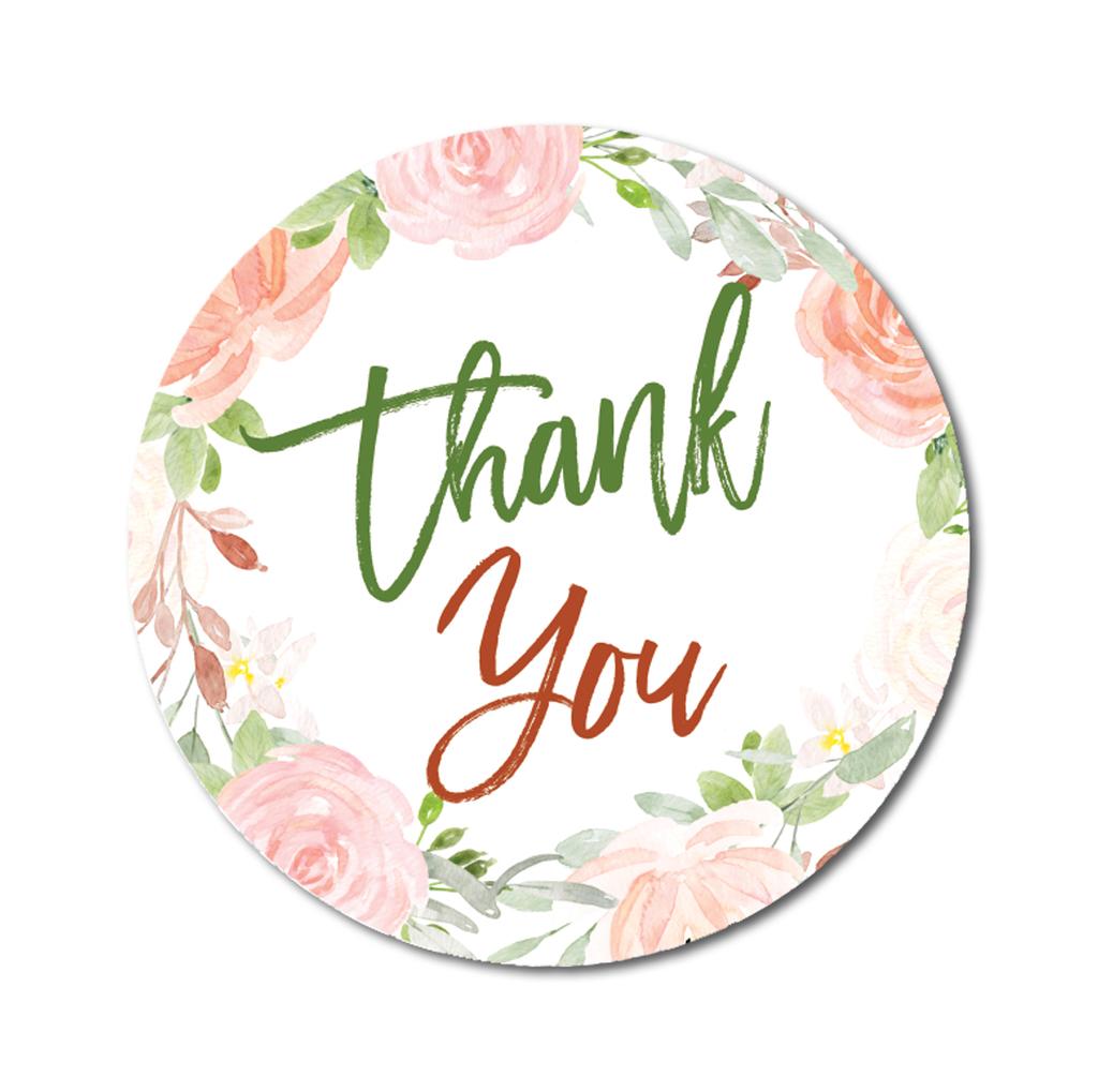 Darling Souvenir Personalized Botanical Floral 1.6 Inches Round Thank You Stickers DIY-45