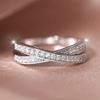 Cross-band diamond ring, shining exquisite, suitable for Independence Day, daily wear, fashionable and versatile