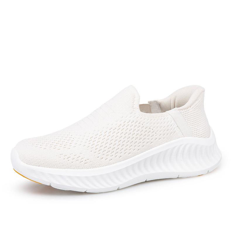 

Женская обувь на одной педали, обувь для ходьбы, летняя дышащая одинарная обувь из летучего трикотажа, легкая обувь на мягкой подошве для пожилых людей, сетчатые кроссовки 36